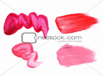 lipstick samples isolated on white