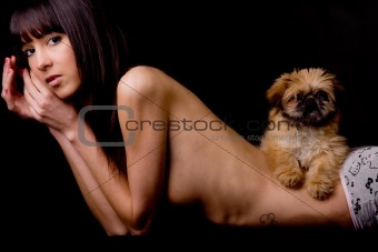 Glamourgirl with puppy