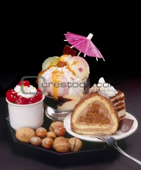 Cakes and ice-cream