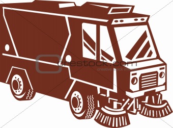 street sweeper cleaner truck isolated