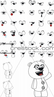 polar bear cartoon set