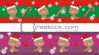 teddy bear claus cartoon banner
