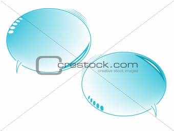 blue text bubbles isolated on white