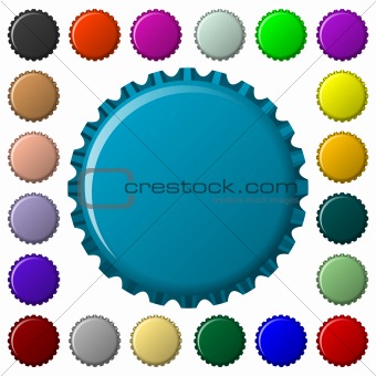 bottle caps in colors collection