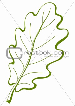 Leaf of oak tree 3, pictogram