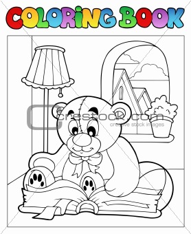 Coloring book with teddy bear 2
