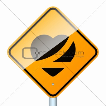 Belt up road sign isolated