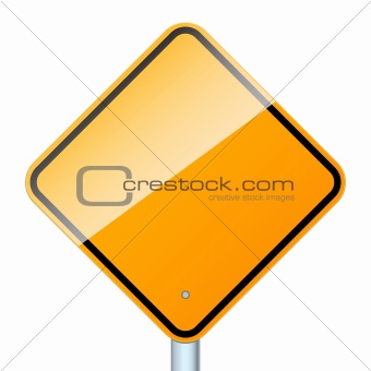 Blank road sign isolated