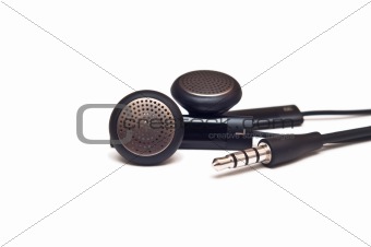 Pair of black mobile headphones