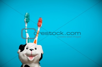pair of toothbrushes