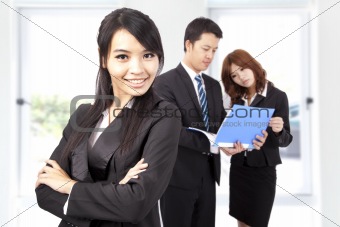 Young and smiling Business woman in an office