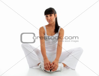 Beautiful woman fitness stretching