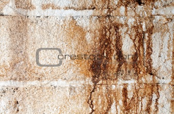 Water Stained White Cinder Block Wall