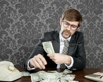 businessman nerd accountant dollar notes