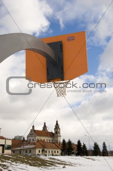 Orange basketball board