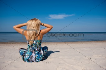 beautiful young woman on the beach