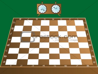chess board and clock