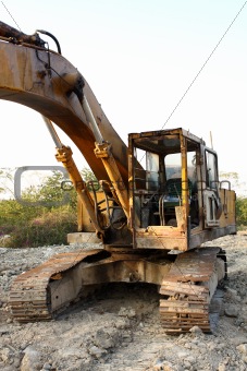 Heavy Duty Construction Equipment Parked at Worksite