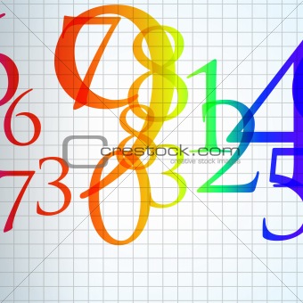 the abstract color number background