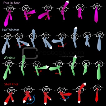 Vector tie and knot instructions