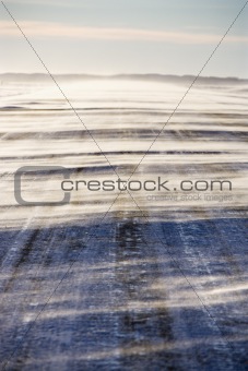 Ice covered road.
