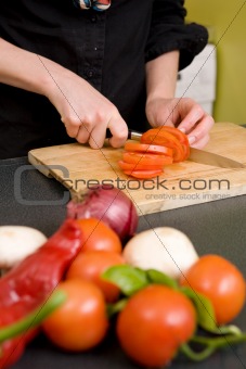 Slicing Tomatoes Detail