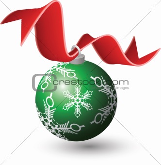Christmas Ornament with Red Ribbon
