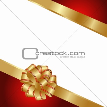 Background with gold and red ribbon
