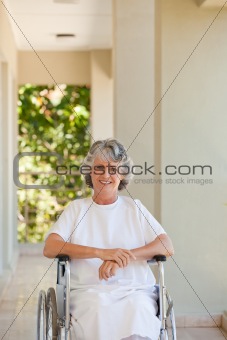 Woman in her wheelchair