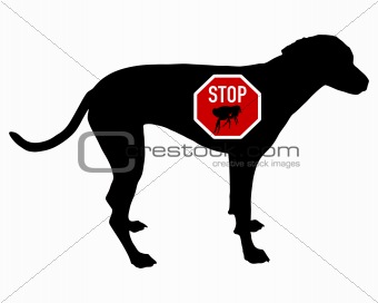 Dog stop sign for fleas