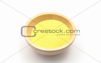 Detailed but simple image of  polenta on white