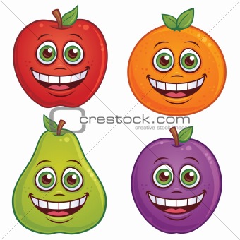 Cartoon Fruit Characters