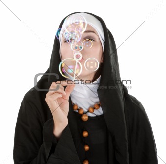 Nun having fun