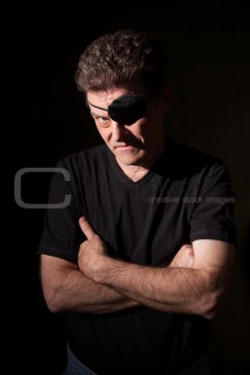 Man Wearing an Eyepatch
