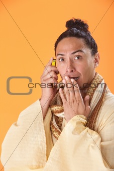 Shocked Man On A Cellphone