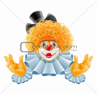 red-haired smiling clown