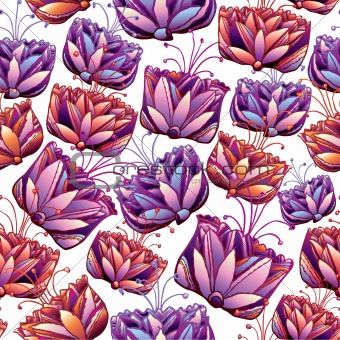 Beautiful flowers seamless pattern.