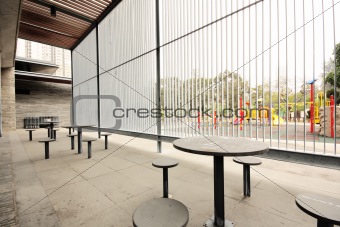 modern building indoor and chair 