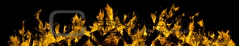 fierce fire border with yellow fiery blazing flames