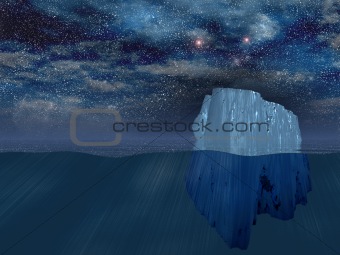 Iceberg at night