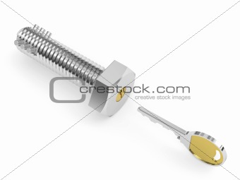 Steel bolt with built-in lock