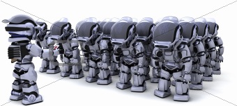Robot shutting down army of robots