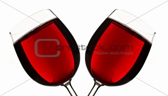Close up of two glasses of red fruit juice