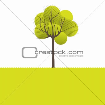 Abstract background with green tree .