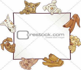 frame with dogs