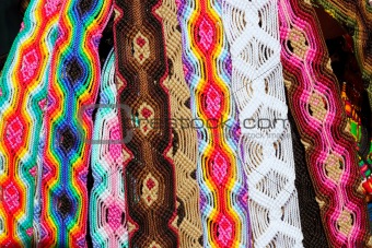 Chiapas Mexico handcrafts belts colorful bracelets