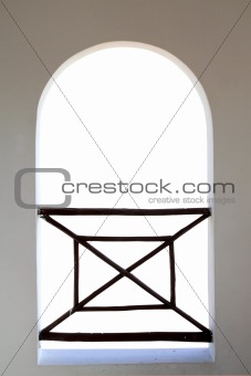 arch balcony white window isolated on white