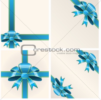 Blue bow with ribbons