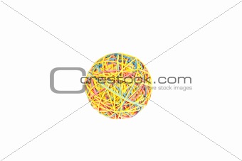 a colorful ball of rubber bands