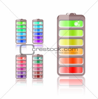 battery icon in different colors